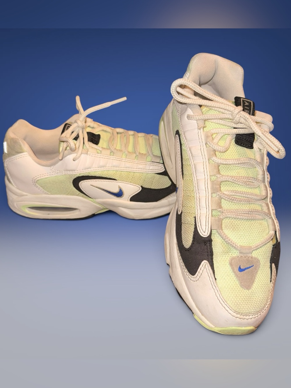 Nike 2019 Air Max Triax 96 Women's Sneakers Volt / Blue / Sail WMNS Size 8